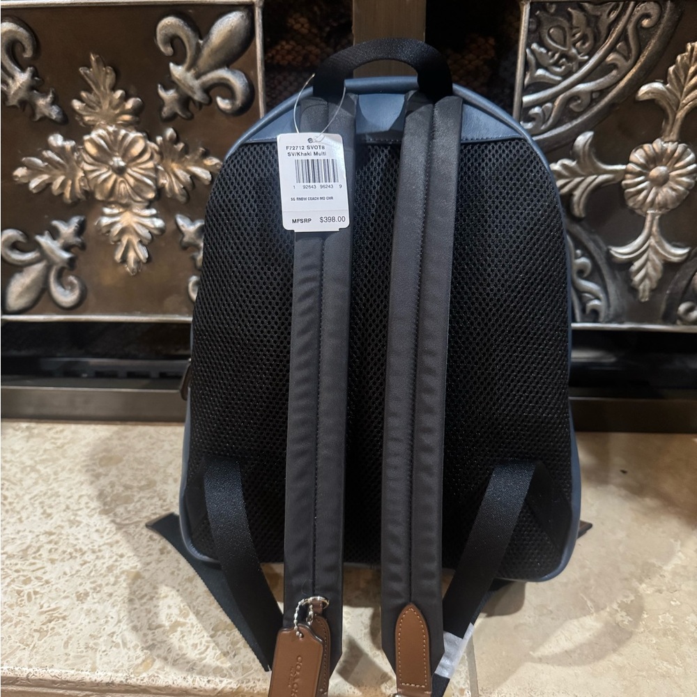 Coach Brown Backpack with Monogram Design and Rounded Top - Picture 7 of 11